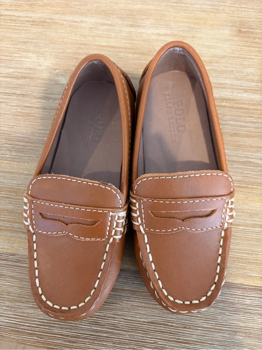Ralph Lauren Toddler Penny Loafer in Tan Leather